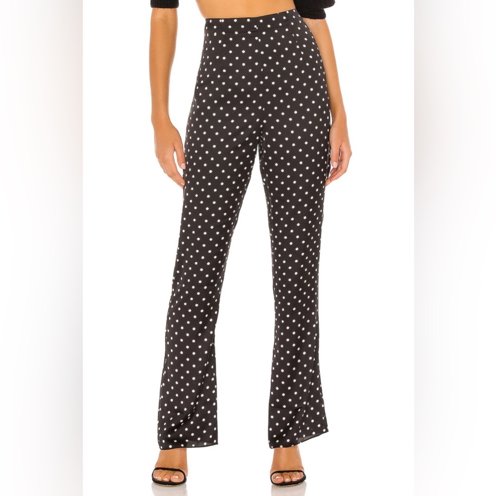L’Academie Aiko Polka Dot Satin Pants